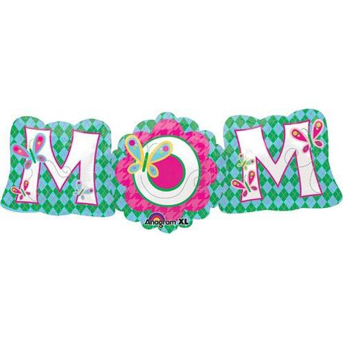 Mom Butterflies Foil Balloon 37 x 13in Balloons & Streamers - Party Centre