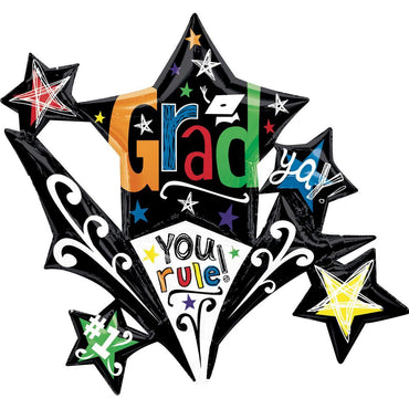 Graduation Starburst Connext Super Shape Balloons & Streamers - Party Centre - Party Centre