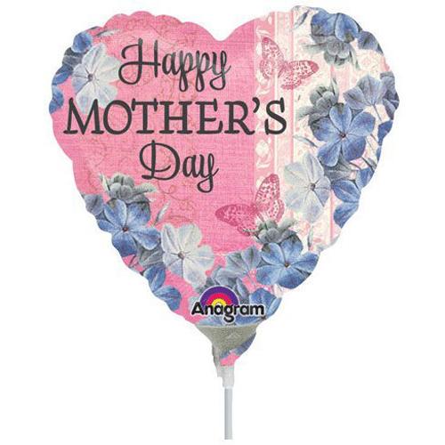 Happy Mother's Day Butterfly Heart Mini Shape Balloon Balloons & Streamers - Party Centre - Party Centre