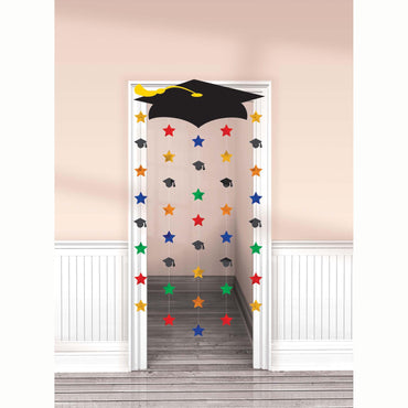 Grad Cap Cardboard and Foil Door Decor 66in x 39in Decorations - Party Centre - Party Centre