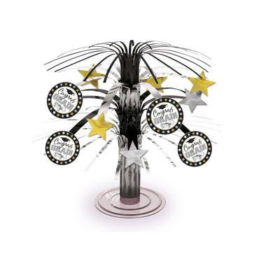 Graduation Black and White Mini Cascade Centerpiece 7.5in Decorations - Party Centre - Party Centre