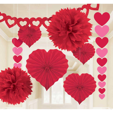 Valentine Paper Decorating Kit 9pcs Decorations - Party Centre - Party Centre