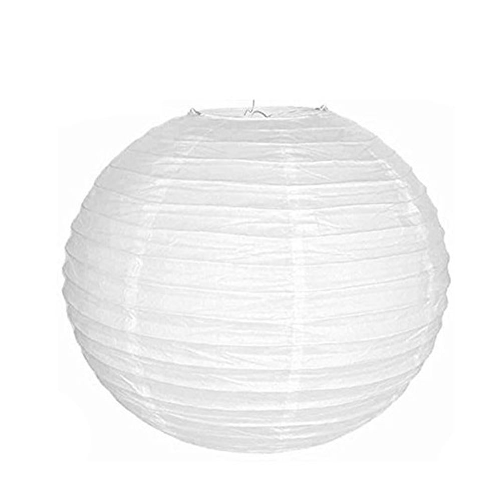 Frosty White Round Paper Lanterns 9.50in 3pcs Decorations - Party Centre - Party Centre