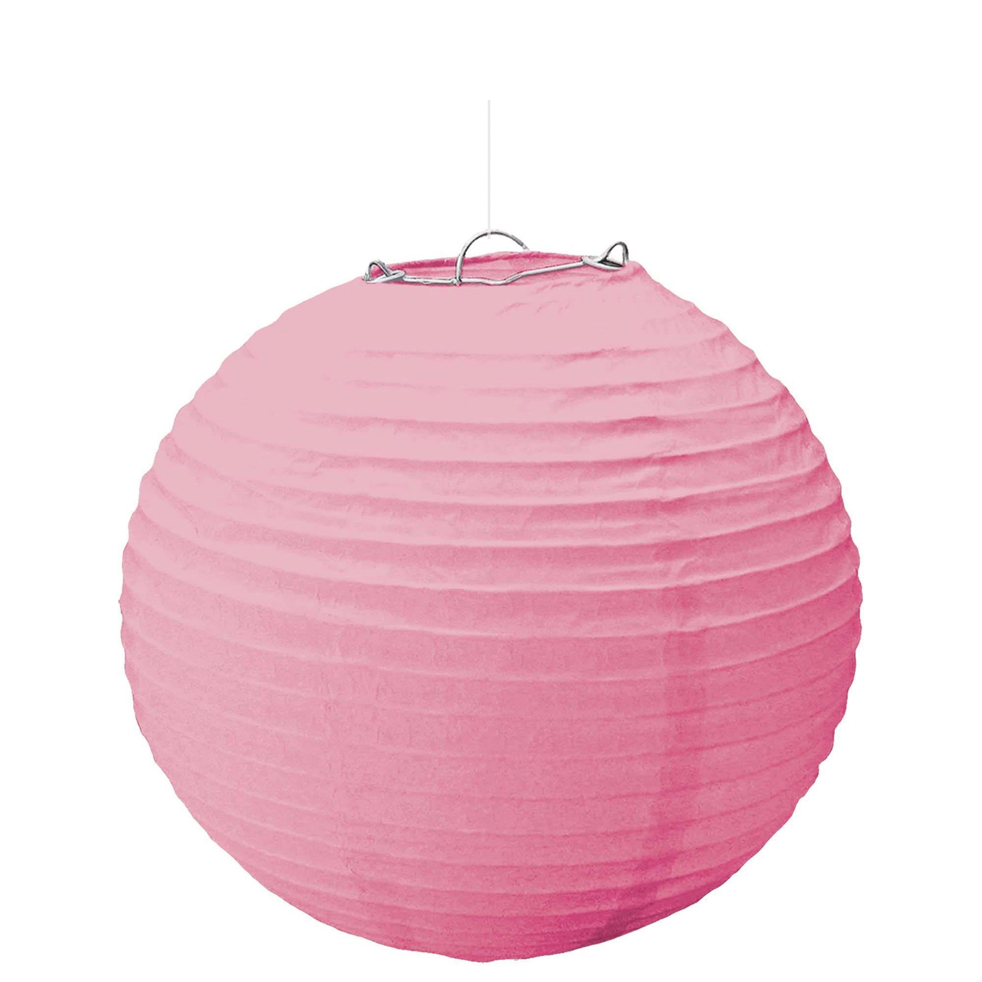 New Pink Round Paper Lantern 9.5in 3pcs Decorations - Party Centre - Party Centre