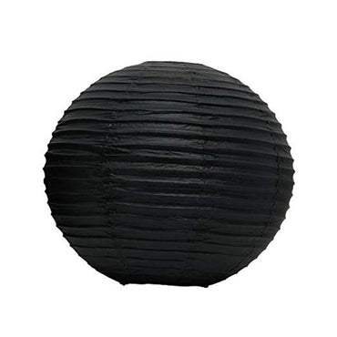 Jet Black Round Paper Lanterns 9.50in 3pcs Decorations - Party Centre - Party Centre