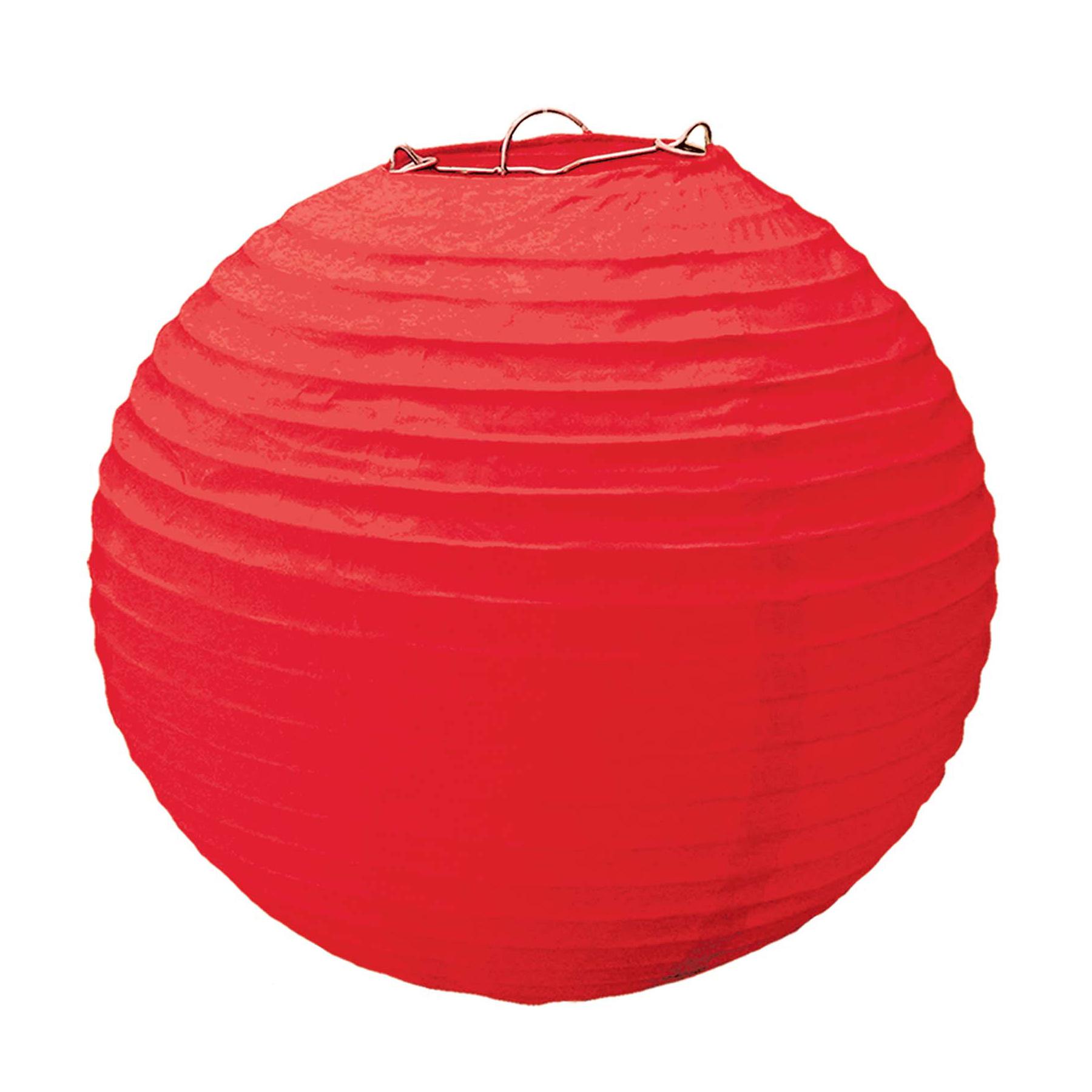 Apple Red Round Paper Lanterns 9.50in 3pcs Decorations - Party Centre - Party Centre