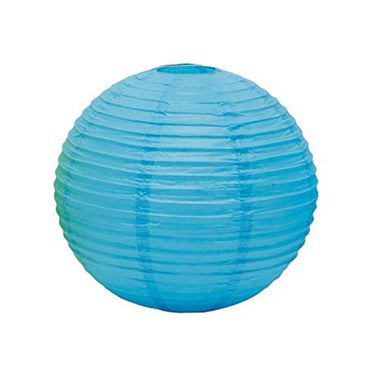 Caribbean Blue Round Paper Lanterns 9.50in 3pcs Decorations - Party Centre - Party Centre