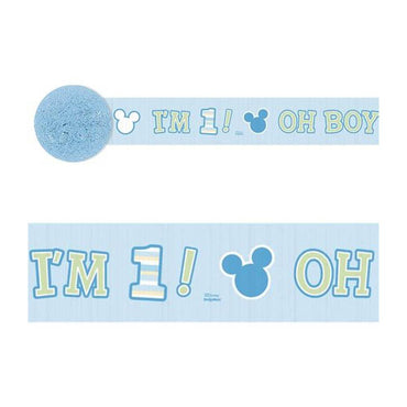Mickey Mouse 1st Birthday Crepe Streamer 30ft Decorations - Party Centre - Party Centre