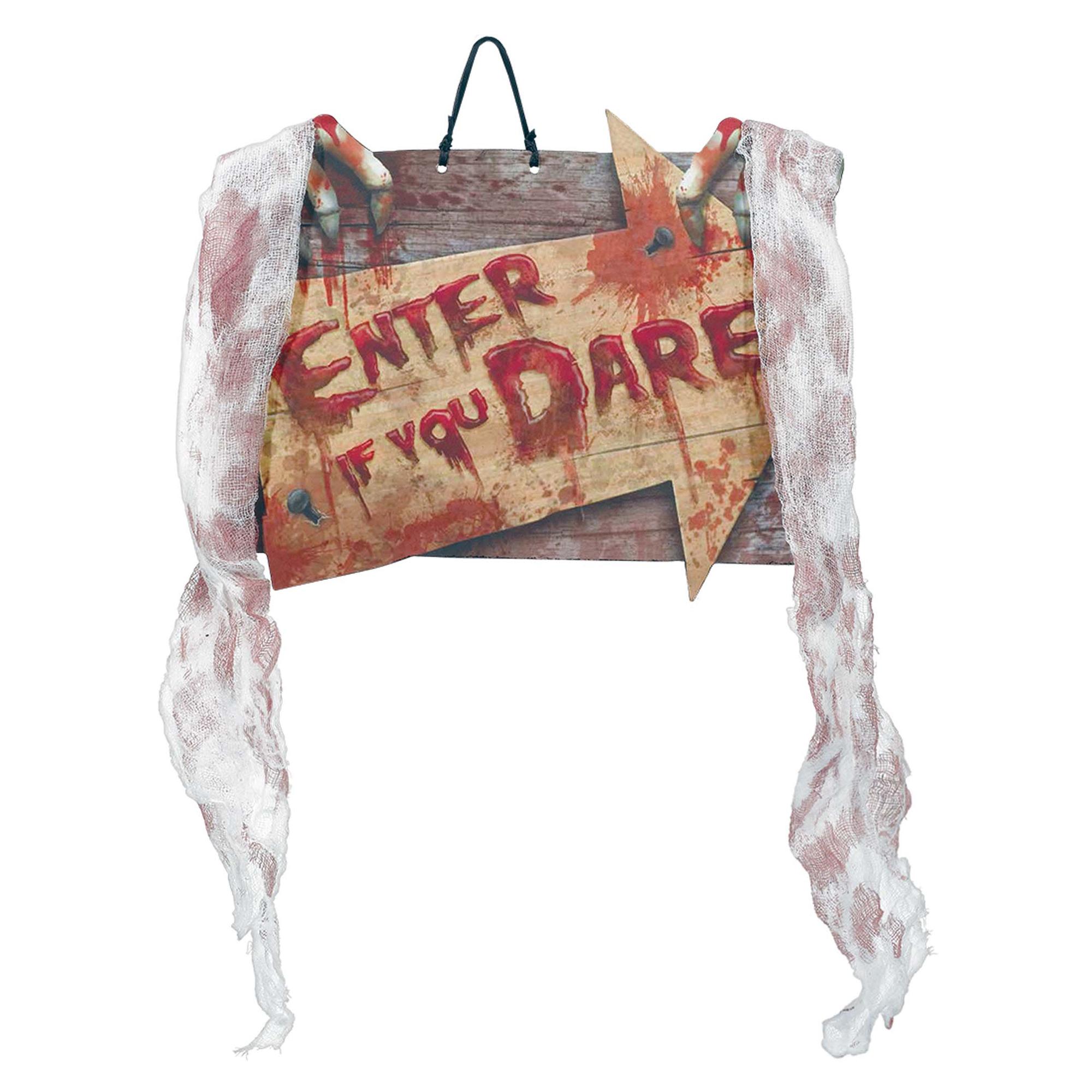 Enter If You Dare Sign 9in x 11.50in Decorations - Party Centre - Party Centre