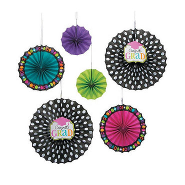 Dream Big Paper Fan Decorations 6pcs Decorations - Party Centre - Party Centre