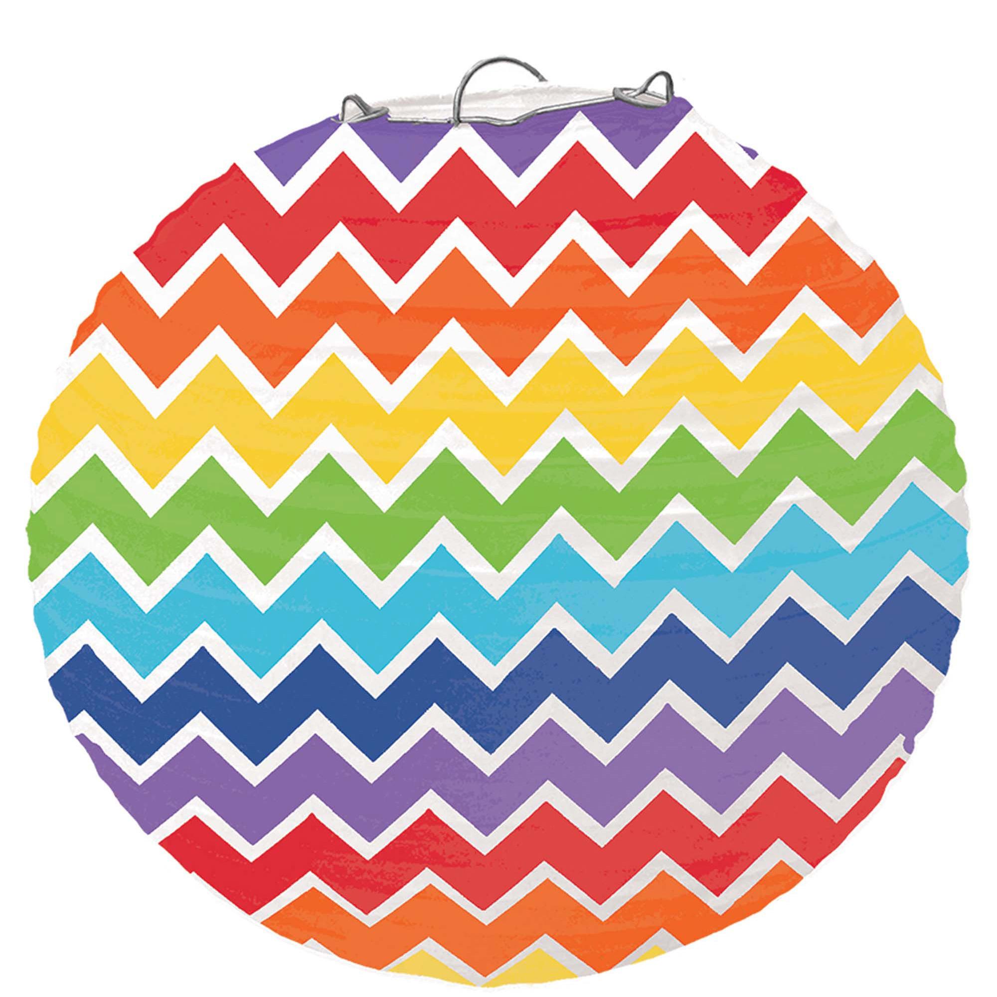 Rainbow Paper Lantern With Metal Frame 15.50in Decorations - Party Centre - Party Centre