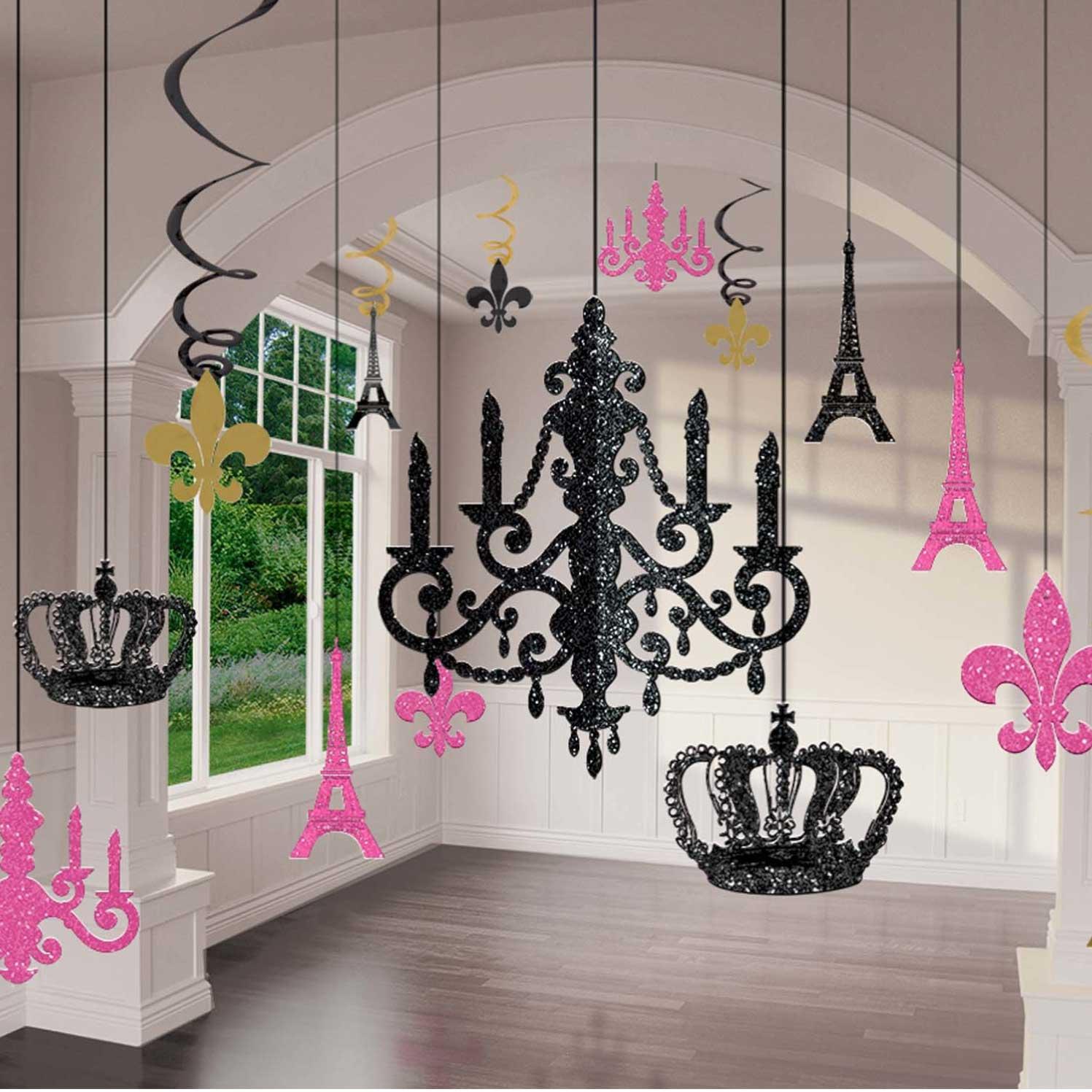 A Day In Paris Glitter Chandelier Kit - Party Centre