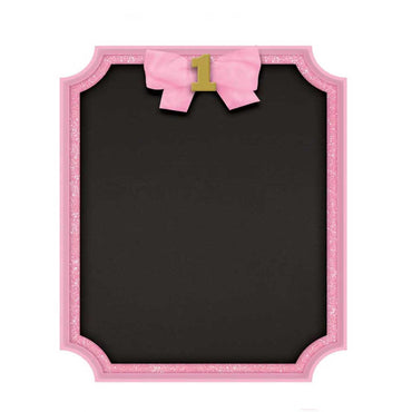 1st Birthday Girl Easel Glitter Sign Decoration Decorations - Party Centre - Party Centre