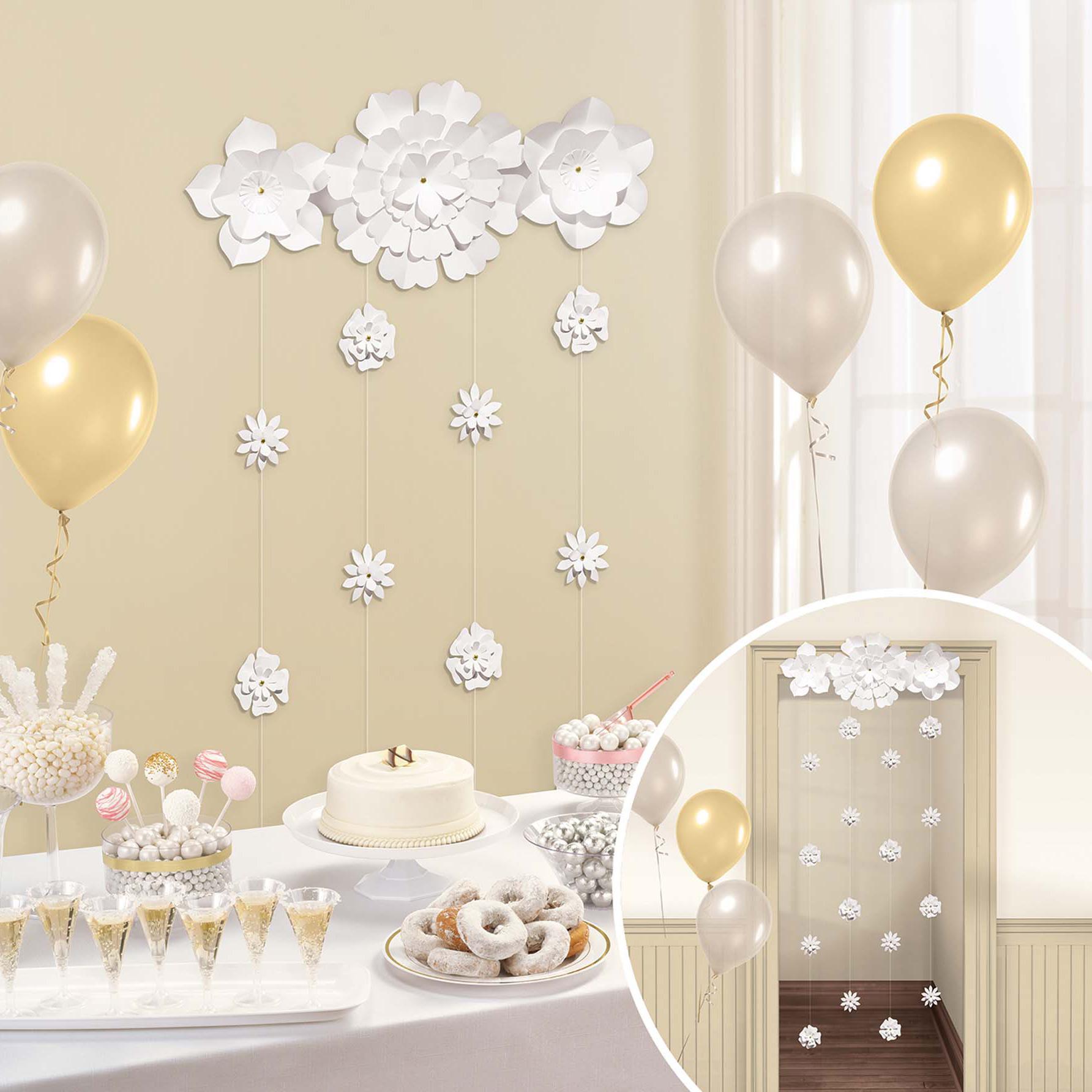 White Flower Doorway Curtain Decorations - Party Centre - Party Centre