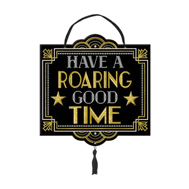 Glitz & Glam Glitter Sign With Ribbon Hanger Decorations - Party Centre - Party Centre