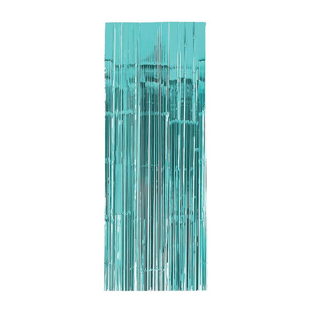 Robin's Egg Blue Metallic Curtain 8ft Decorations - Party Centre - Party Centre