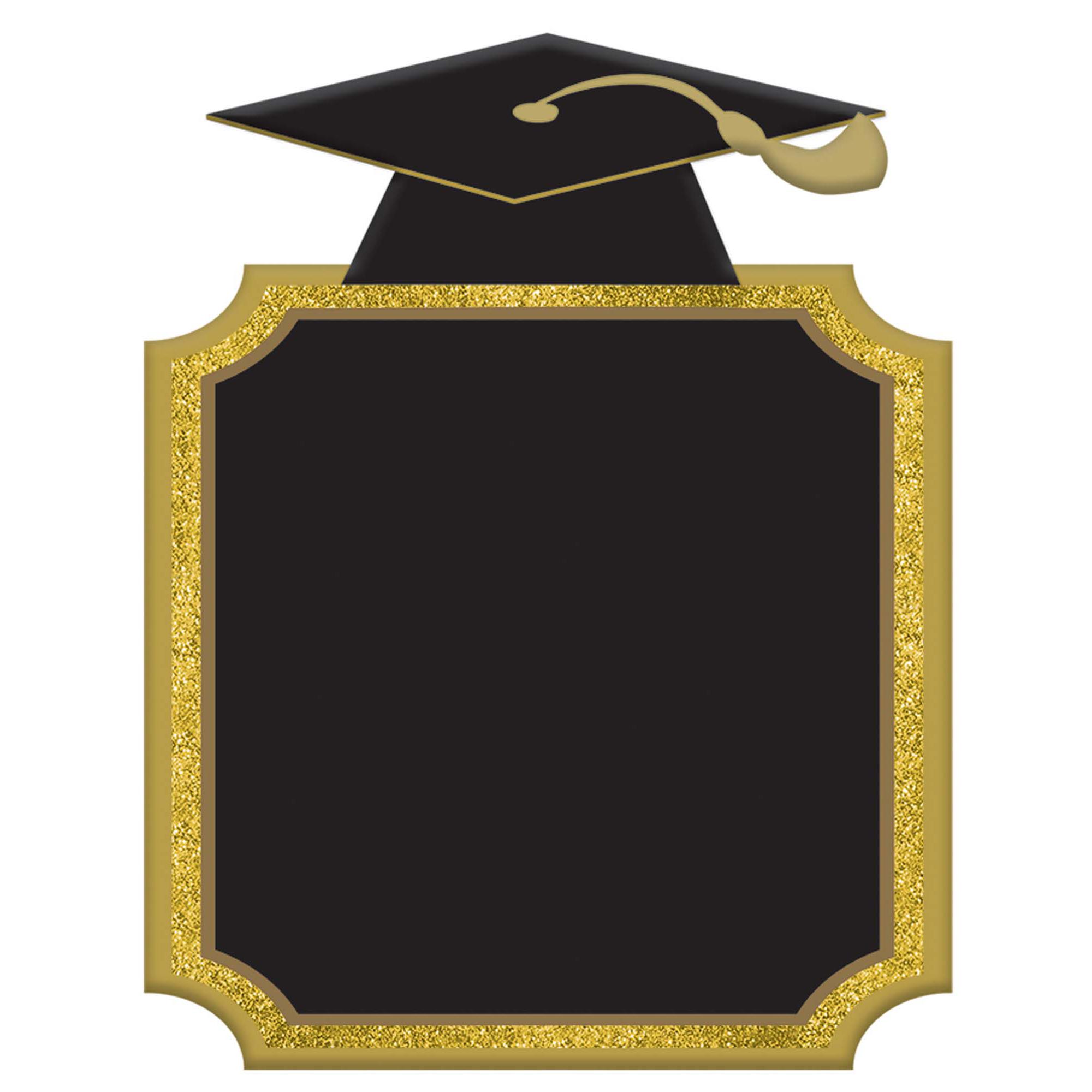 Grad Chalkboard Glitter Sign With Cap Decorations - Party Centre - Party Centre