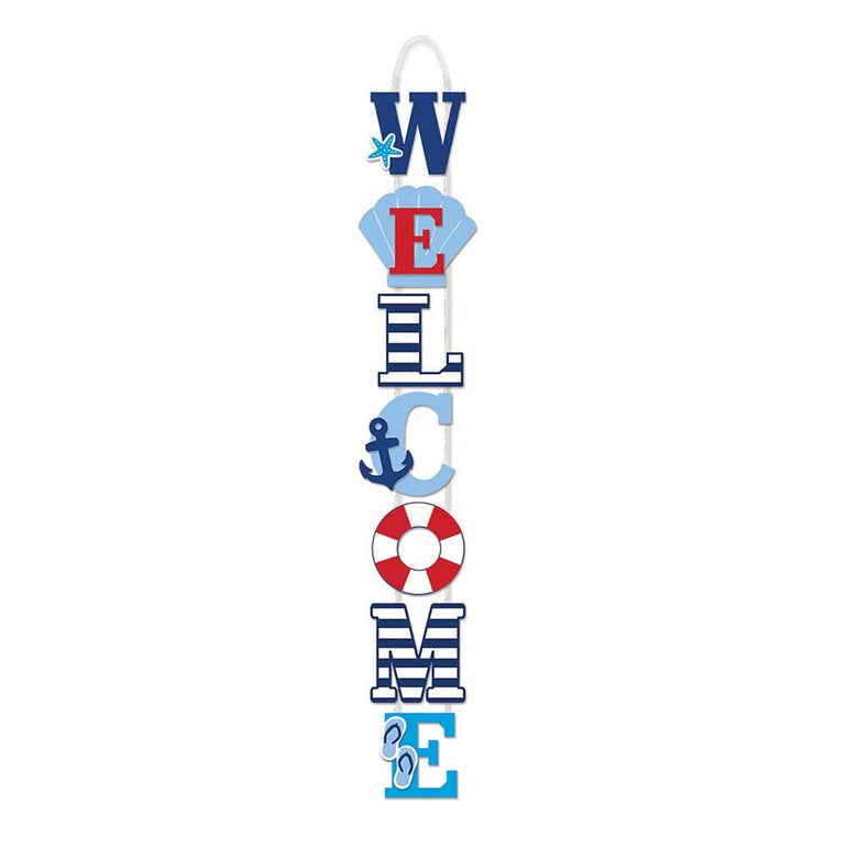 Nautical Welcome Deluxe Hanging Sign Decoration Decorations - Party Centre
