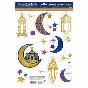 EID Celebration Window Decorations 6pcs Decorations - Party Centre - Party Centre