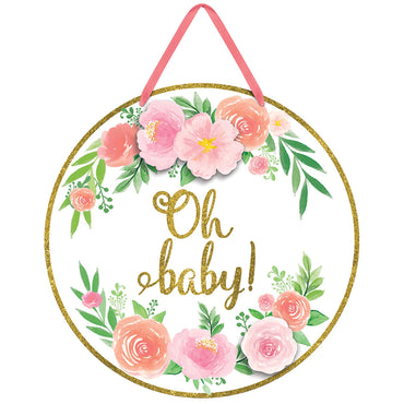 Floral Baby Cardboard Sign Decoration Decorations - Party Centre - Party Centre
