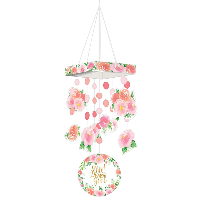 Floral Baby Coated Cardboard Hanging Decoration Decorations - Party Centre