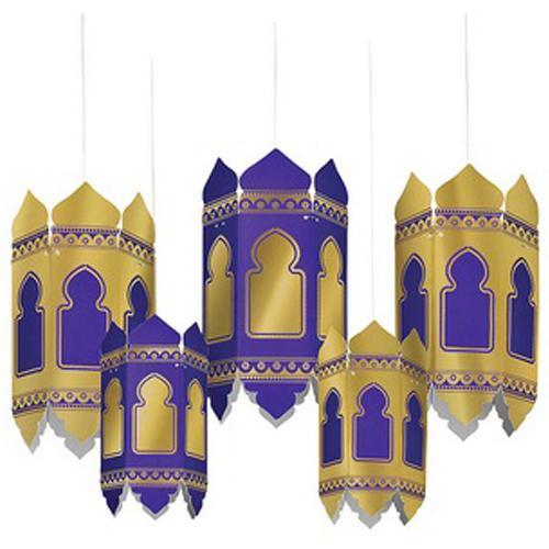 Eid Hot-Stamped Paper Lanterns Decorations - Party Centre