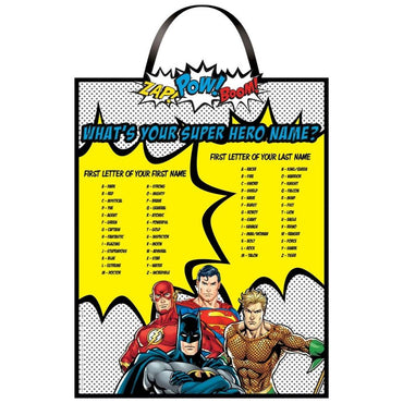 Justice League Heroes Unite Name Sign - Party Centre