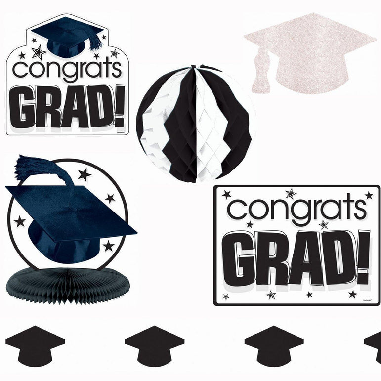 Graduation White Decorating Kit Decorations - Party Centre