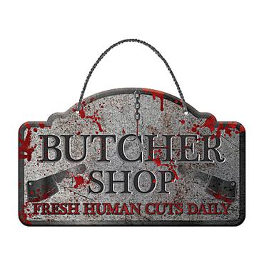 Butcher Shop Hanging Sign Metal - Party Centre