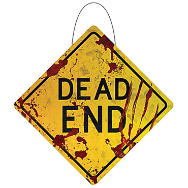 Dead End Hanging Sign Metal - Party Centre
