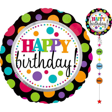Happy Birthday Big Dots Drop-A-Line 32 x 90in Balloons & Streamers - Party Centre - Party Centre
