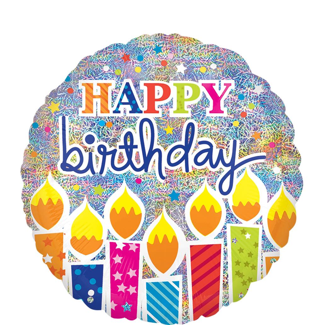 Shimmer Birthday Candles Foil Balloon 18in Balloons & Streamers - Party Centre - Party Centre