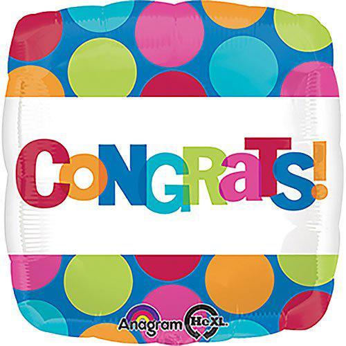 Congrats Dots Foil Balloon 18in Balloons & Streamers - Party Centre - Party Centre