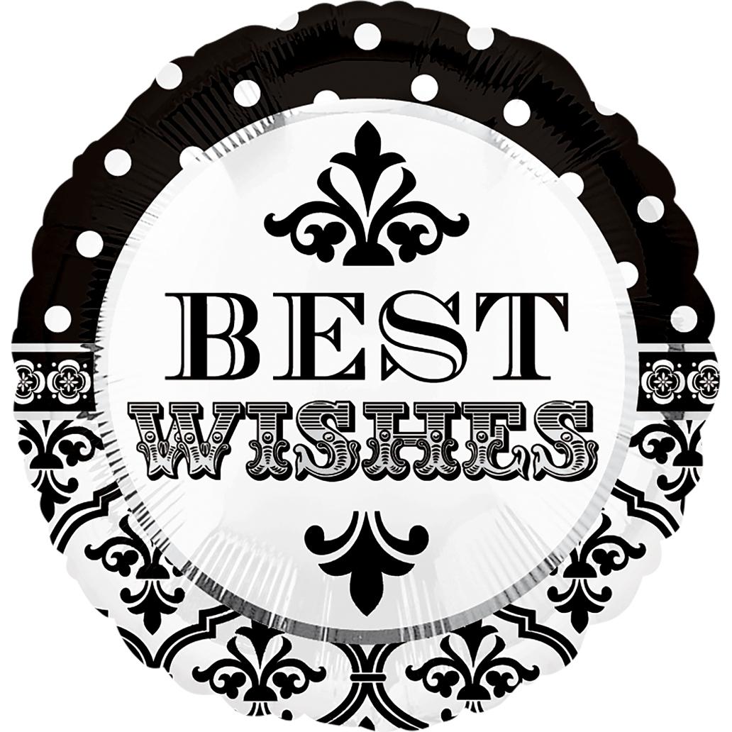 Damask & Dots Best Wishes Foil Balloon 18in Balloons & Streamers - Party Centre - Party Centre