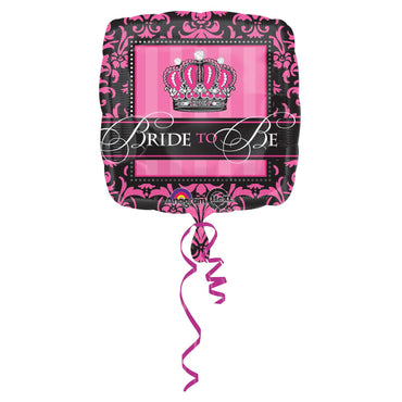 Crowned Bride To Be Foil Balloon 18in Balloons & Streamers - Party Centre - Party Centre