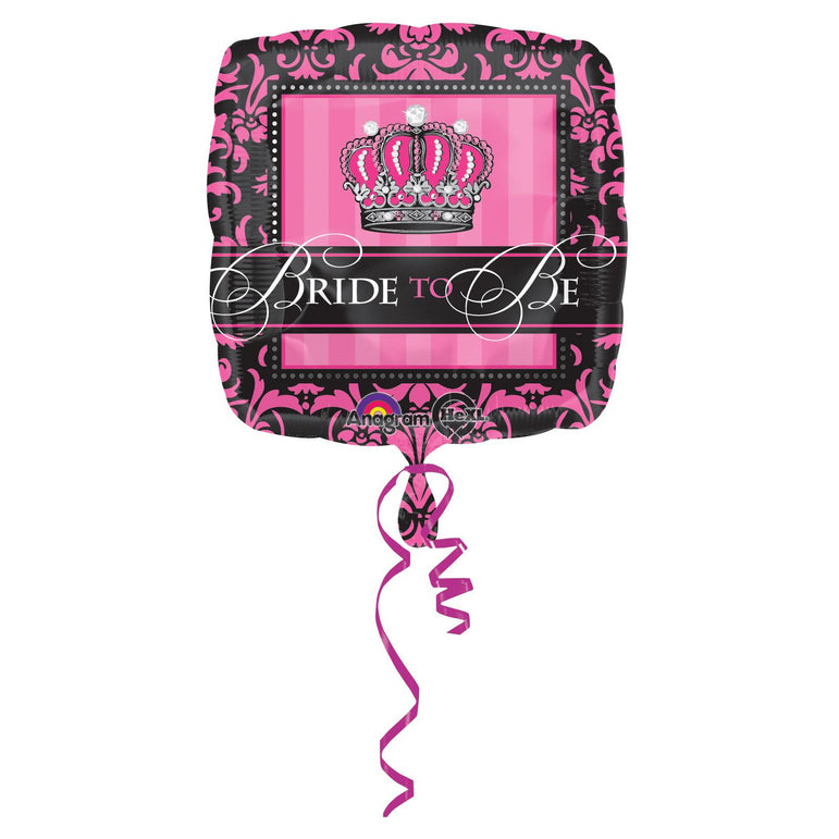 Crowned Bride To Be Foil Balloon 18in Balloons & Streamers - Party Centre