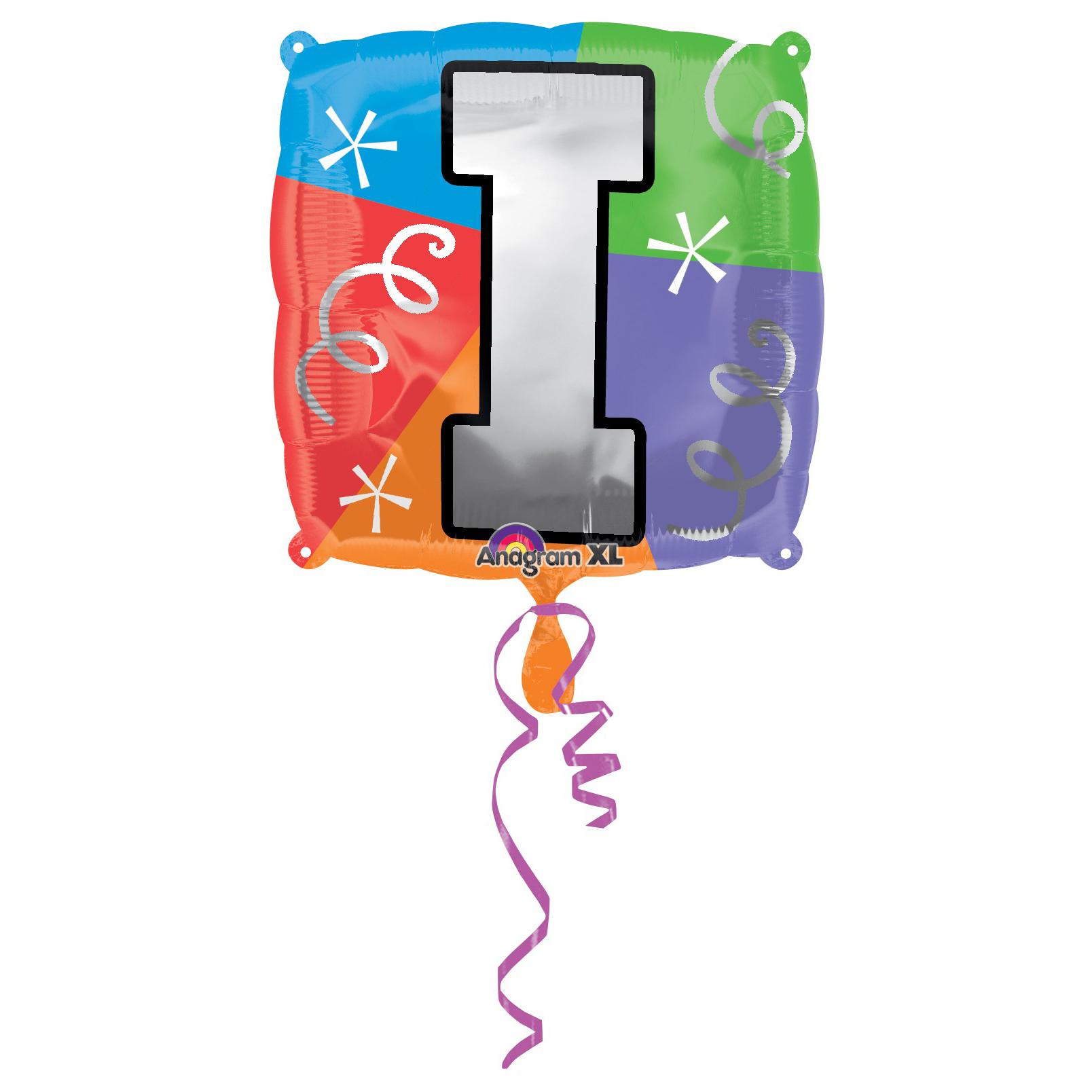 Letter I Square Foil Balloon 45cm Balloons & Streamers - Party Centre - Party Centre