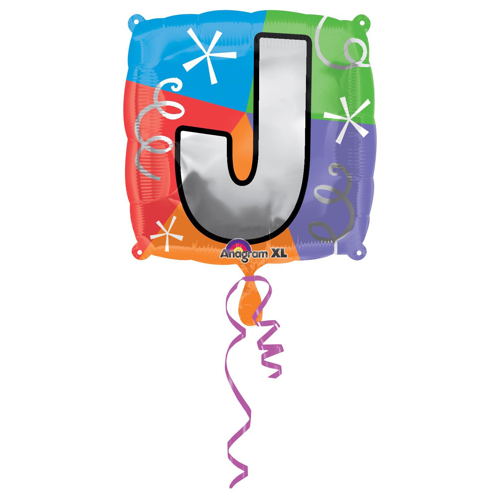 Letter J Square Foil Balloon 45cm Balloons & Streamers - Party Centre - Party Centre