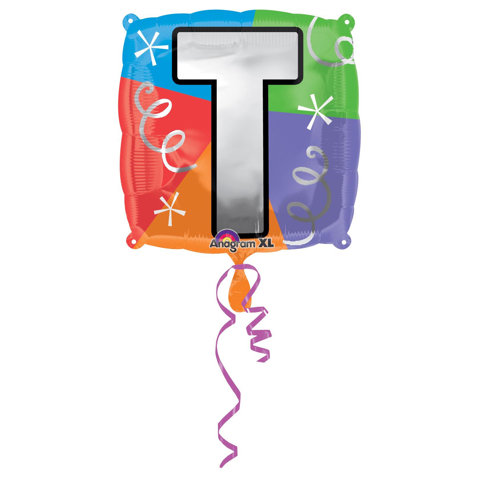 Letter T Square Foil Balloon 45cm Balloons & Streamers - Party Centre - Party Centre