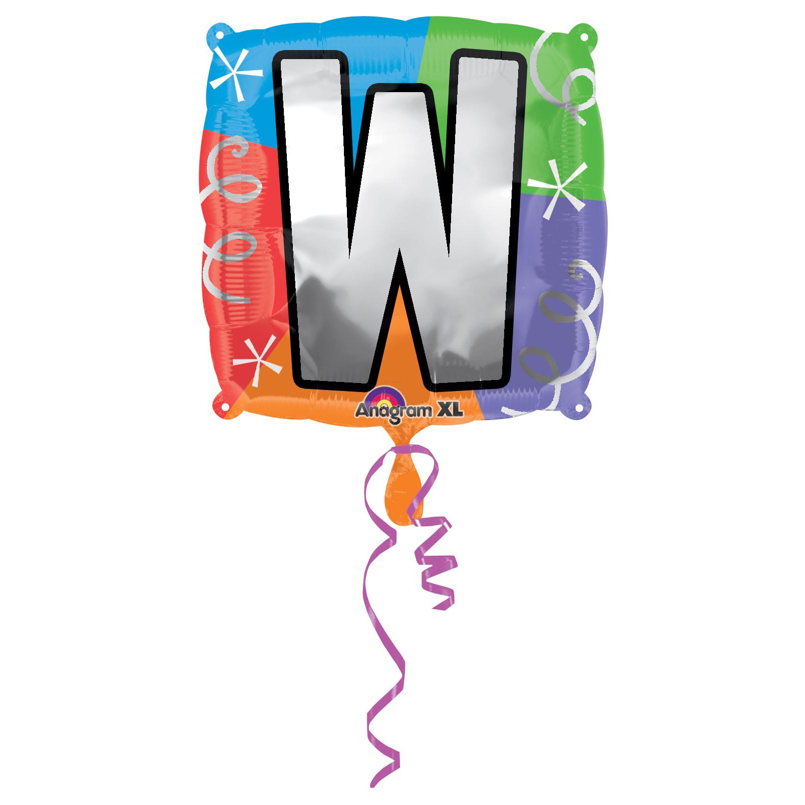 Letter W Square Foil Balloon 45cm Balloons & Streamers - Party Centre - Party Centre