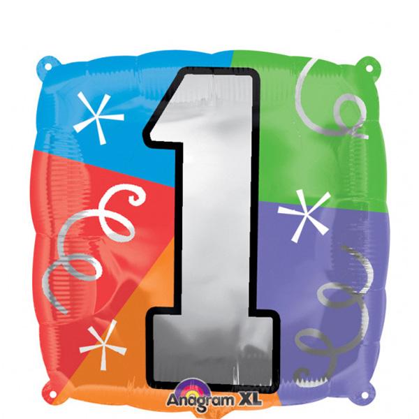 Number 1 Square Foil Balloon 45cm Balloons & Streamers - Party Centre - Party Centre