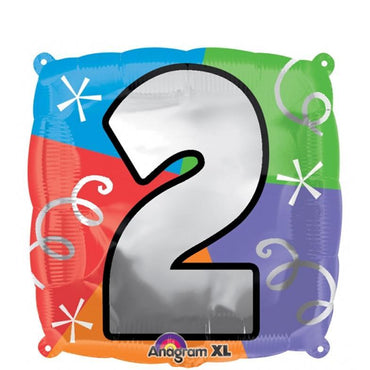 Number 2 Square Foil Balloon 18in Balloons & Streamers - Party Centre - Party Centre