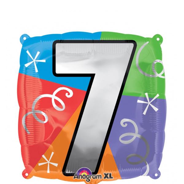 Number 7 Square Foil Balloon 45cm Balloons & Streamers - Party Centre - Party Centre