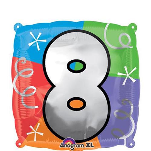 Number 8 Square Foil Balloon 45cm Balloons & Streamers - Party Centre - Party Centre