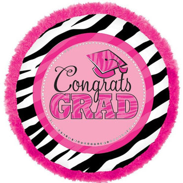Zebra Graduation Maribou/Foil Balloon 32in Balloons & Streamers - Party Centre - Party Centre