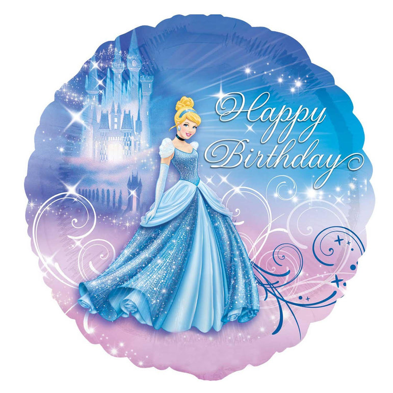 Cinderella Happy Birthday Foil Balloon 18in Balloons & Streamers - Party Centre