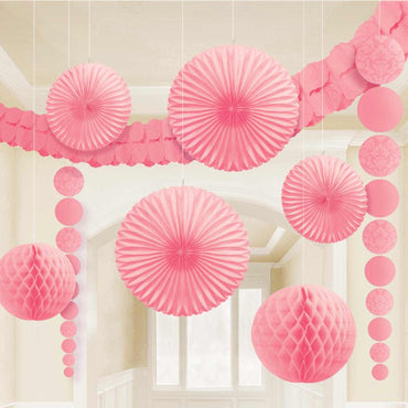 New Pink Damask Decorating Kit 9pcs Decorations - Party Centre - Party Centre
