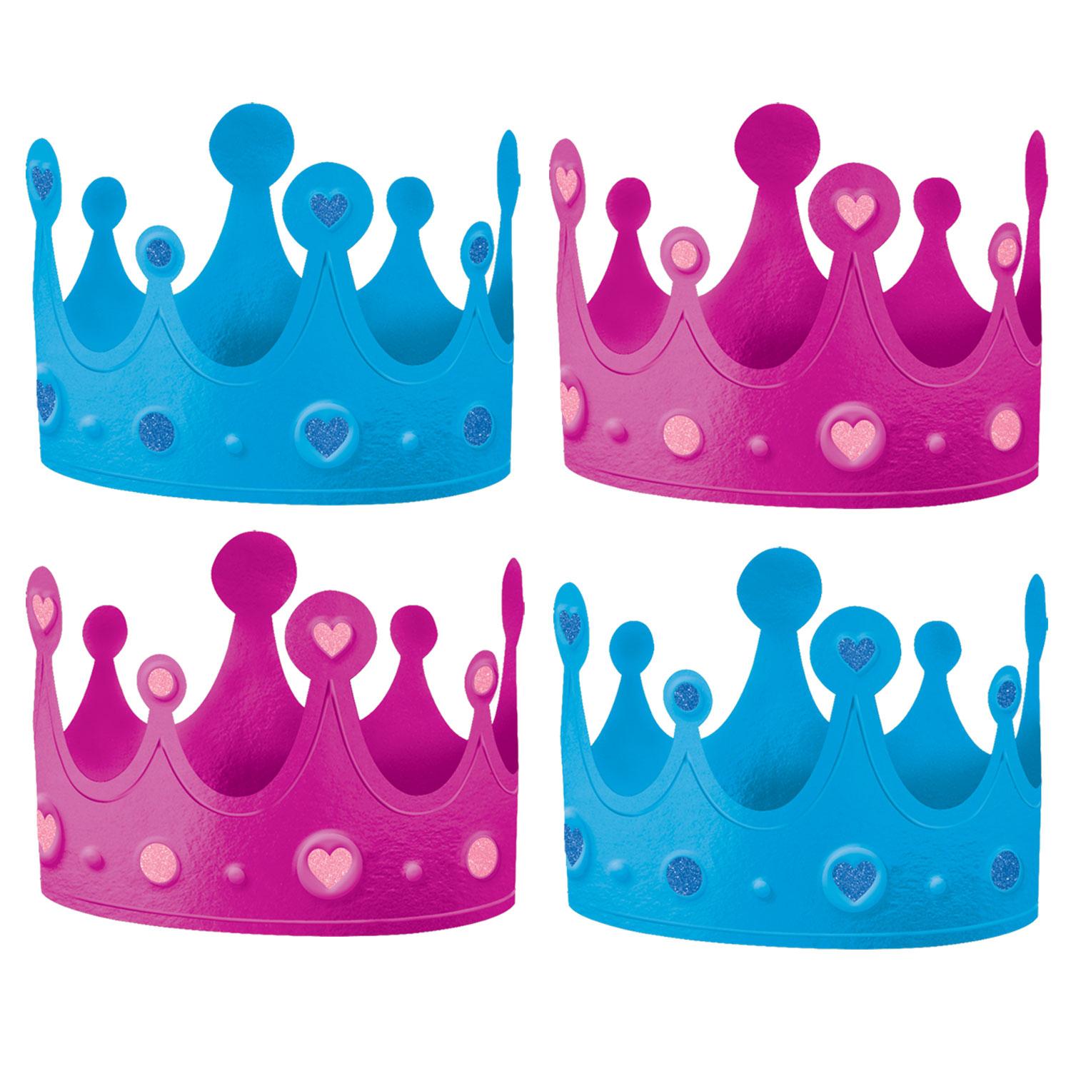 Girl Or Boy? Crowns Pink/ Blue 12pcs Costumes & Apparel - Party Centre - Party Centre