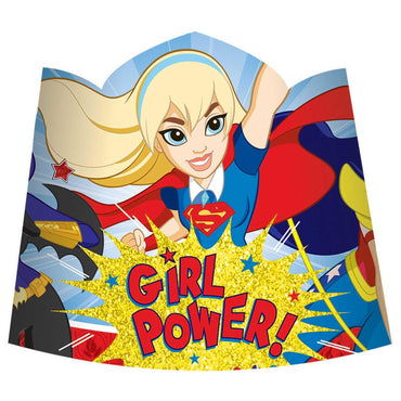 DC Superhero Girls Paper Tiara 8pcs Costumes & Apparel - Party Centre - Party Centre