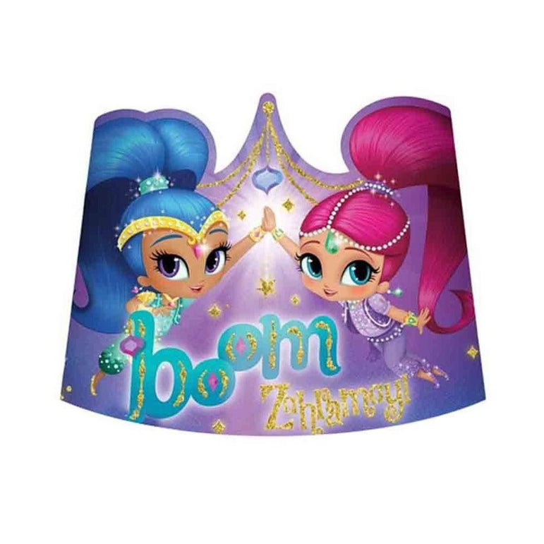 Shimmer & Shine Paper Tiaras 8pcs Costumes & Apparel - Party Centre